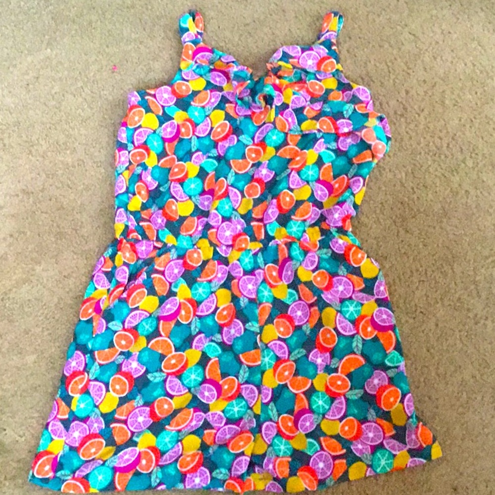 Citrus print romper for girls